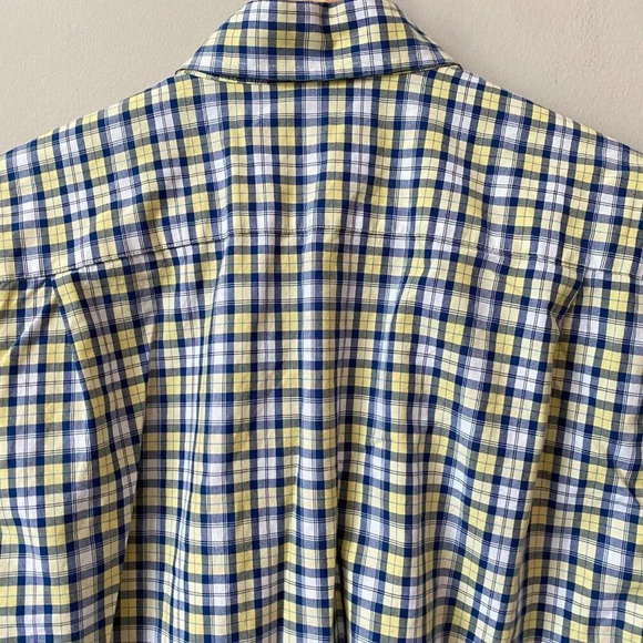 Southern Tide Men's Medium Long Sleeve Tailored Plaid Button Down Shirt Yellow - Picture 14 of 16